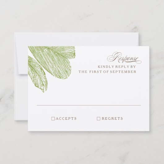  Palm Bestemming Strand Bruiloft RSVP (Voorkant)