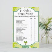 Palm Birthday altijd of nooit game (Staand voorkant)