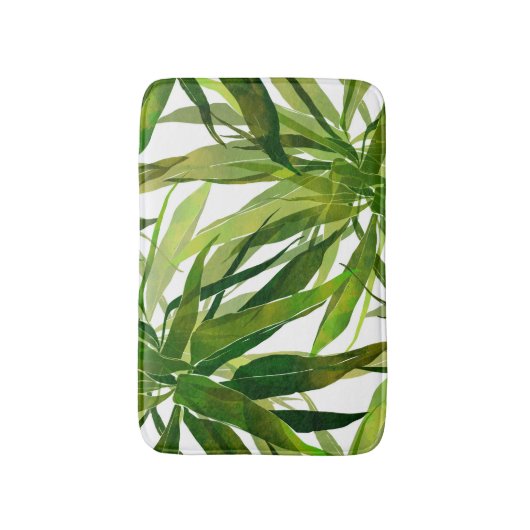 Palm bladeren hand geschilderd patroon badmat (Voorkant Verticaal)