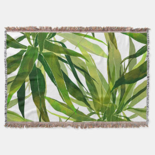 Palm bladeren hand geschilderd patroon deken