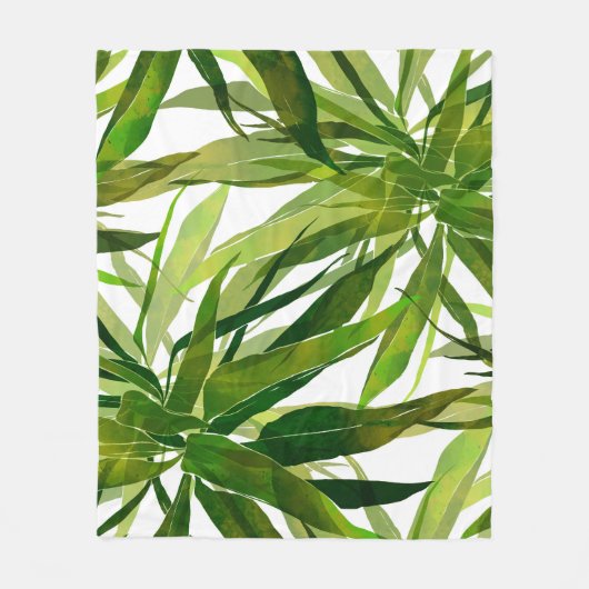 Palm bladeren hand geschilderd patroon fleece deken (Voorkant)