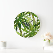 Palm bladeren hand geschilderd patroon grote klok (Huis)