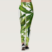 Palm bladeren hand geschilderd patroon leggings (Achterkant)