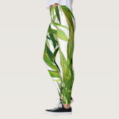 Palm bladeren hand geschilderd patroon leggings (Links)