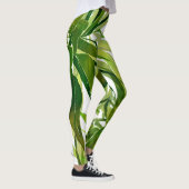 Palm bladeren hand geschilderd patroon leggings (Rechts)