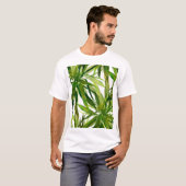 Palm bladeren hand geschilderd patroon t-shirt (Voorkant volledig)