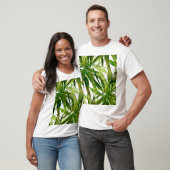 Palm bladeren hand geschilderd patroon t-shirt (Unisex)
