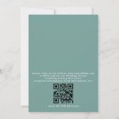 Palm Bloemen Bladeren Bestemming QR Code Trouwen Kaart (Achterkant)