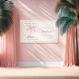 Palm Bomen Fopspenen Kust Baby Shower Welkom Spandoek