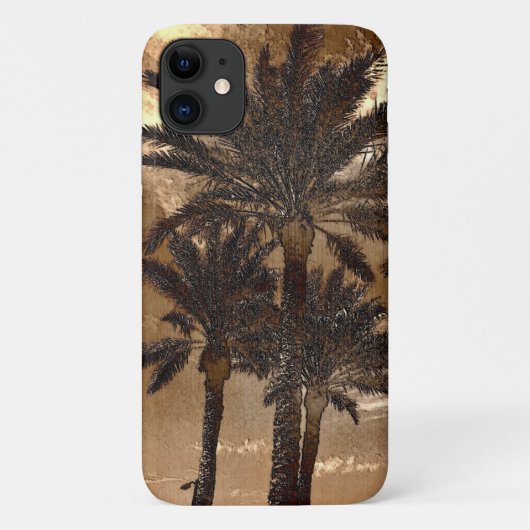 Palm Bomen Hoge Sepia Case-Mate iPhone Case (Achterkant)