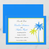 Palm Bomen -Save the date kaart (Voorkant / Achterkant)