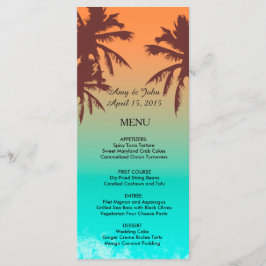 Palm bomen strand bruiloft menu strand2