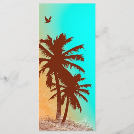 Palm bomen strand bruiloft menu strand2 (Achterkant)