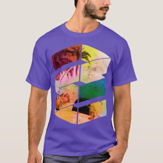Palm Bomen Strand Tropische Surf Uitknip Stijl T-shirt