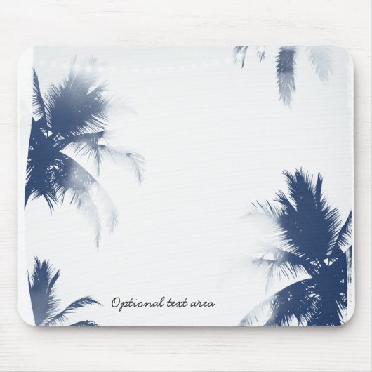 Palm Bomen Witte Glamour Chic Moderne Tropisch Muismat (Voorkant)