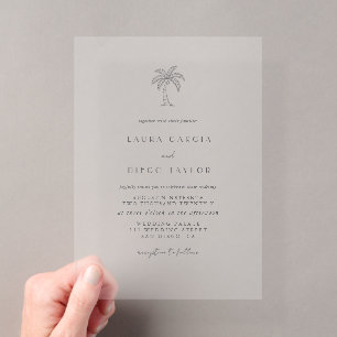 Palm Boom Kust Elegant Schrift Acryl Uitnodigingen