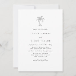 Palm Boom Kust Elegant Schrift Kaart
