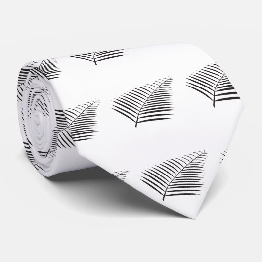 Palm Branch en Leaves Silhouette Stropdas (Opgerold)