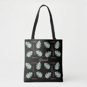  Palm & Branch Sage Groen & Stoffig Roos Roze Tote Bag (Voorkant)