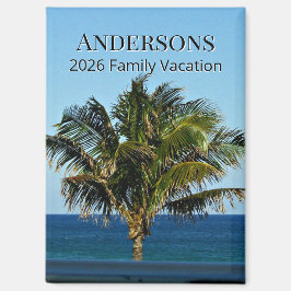 Palm Breeze Kustlijn | Familienaam & Reisjaar Magneet