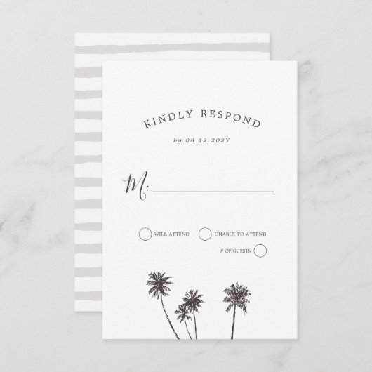 Palm Breeze | RSVP Kaartje (Voorkant / Achterkant)