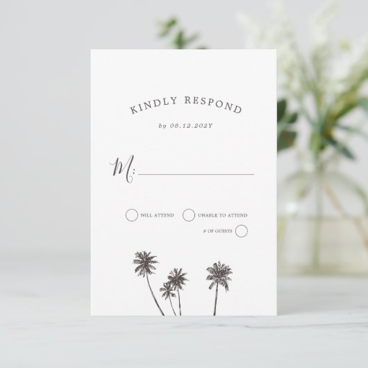 Palm Bries | RSVP Kaartje (Staand voorkant)