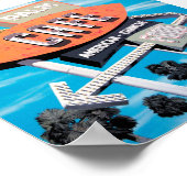 Palm Cafe op Route 66 Poster (Hoek)