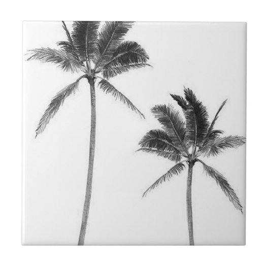 Palm California  retro tile Tegeltje (Voorkant)