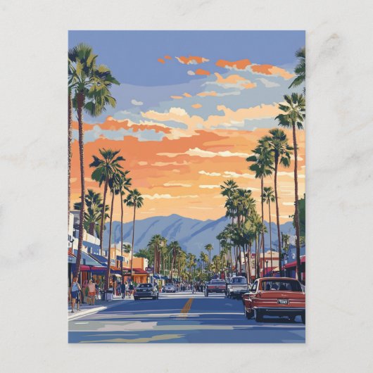PALM CANYON DRIVE-PALM SPRINGS CA Briefkaart (Voorkant)