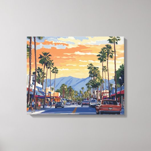 PALM CANYON DRIVE-PALM SPRINGS CA CANVAS AFDRUK (Voorkant)
