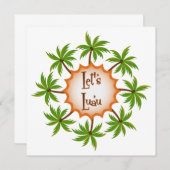 Palm Circle Luau Uitnodiging (Voorkant / Achterkant)