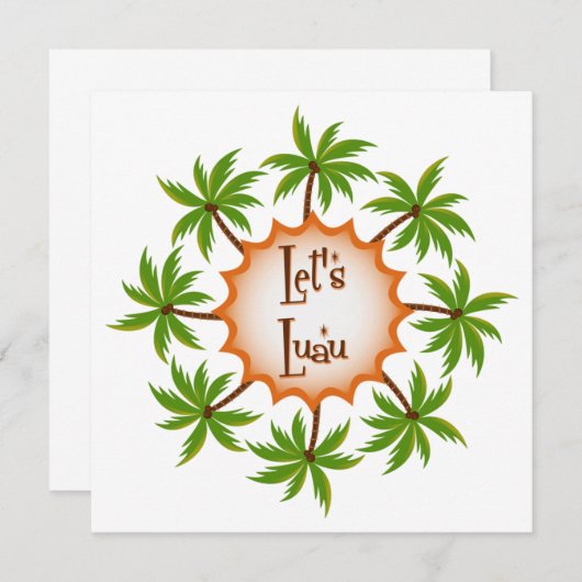 Palm Circle Luau Uitnodiging (Voorkant / Achterkant)