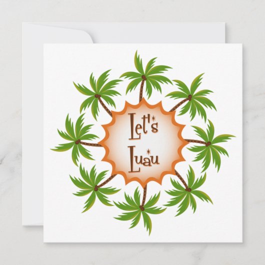 Palm Circle Luau Uitnodiging (Voorkant)