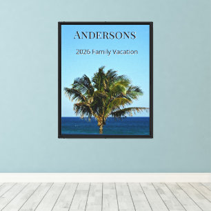 Palm Coast Daybreak Familienaam & Reisjaar Canvas Afdruk