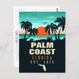 Palm Coast Florida Flagler  Retro Sunset 80 Briefkaart