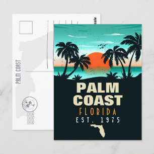 Palm Coast Florida Flagler  Retro Sunset 80 Briefkaart