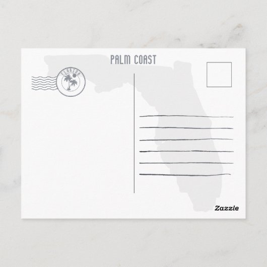 Palm Coast Florida Flagler  Retro Sunset 80 Briefkaart (Achterkant)