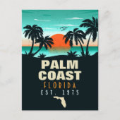 Palm Coast Florida Flagler  Retro Sunset 80 Briefkaart (Voorkant)