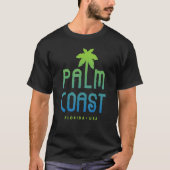 Palm Coast Florida Typografische Palm Tree Design T-shirt (Voorkant)