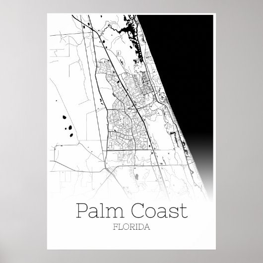 Palm Coast Map - Florida - City Map Poster (Voorkant)