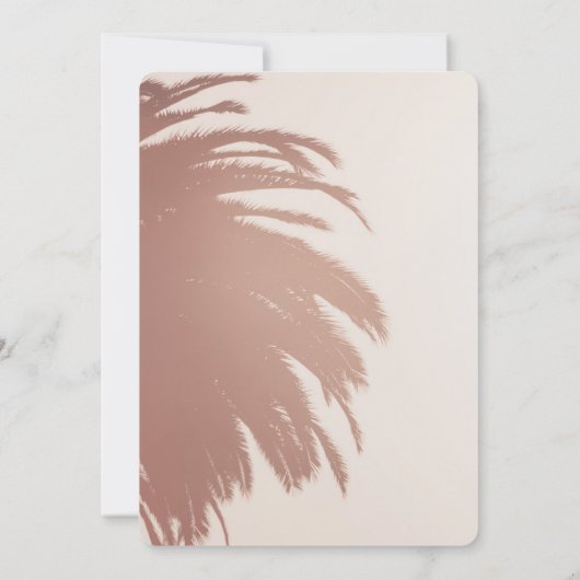 Palm Court wedding invitation Kaart (Achterkant)