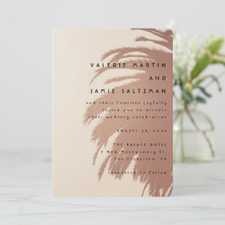 Palm Court wedding invitation Kaart