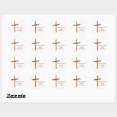 Palm Cross gepersonaliseerd Ronde Sticker (Vel)