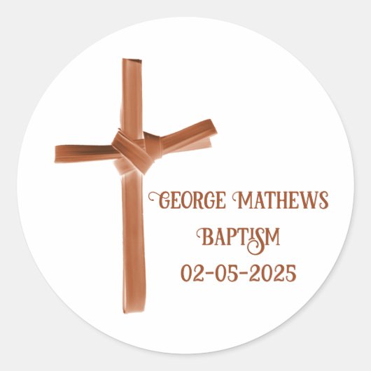 Palm Cross gepersonaliseerd Ronde Sticker (Voorkant)
