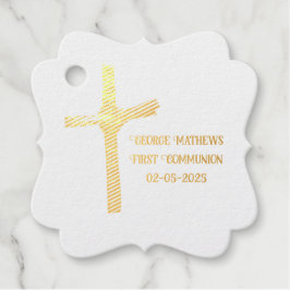 Palm Cross gepersonaliseerde communie, doop Bedankjes Labels