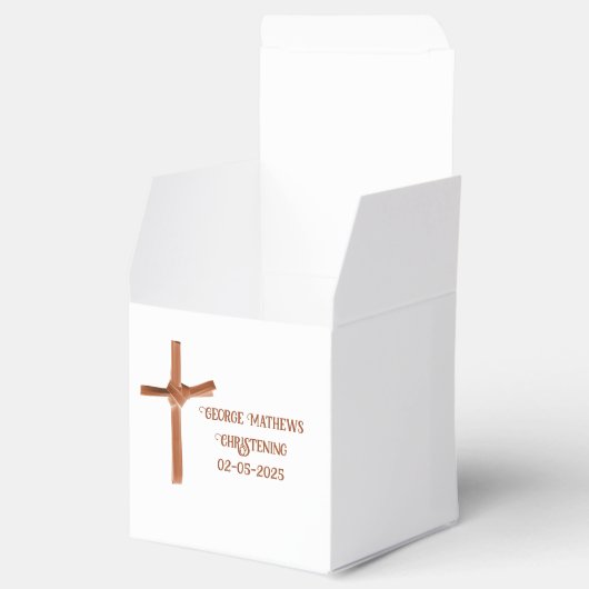 Palm Cross gepersonaliseerde gunsten voor de doop Bedankdoosjes (Geopend)