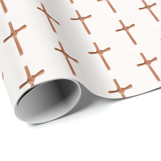Palm Cross Patroon op wit Cadeaupapier (Rol Hoek)