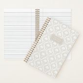 Palm Damask Personalized Notebook | Linen Beige Notitieboek (Binnen)