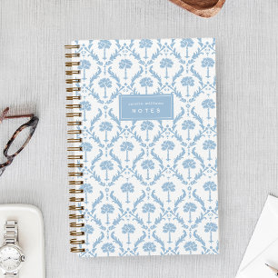 Palm Damask Persoonlijk Notitieboek Coastal Blue