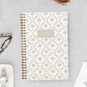 Palm Damast Persoonlijk Notitieboek Zand Beige